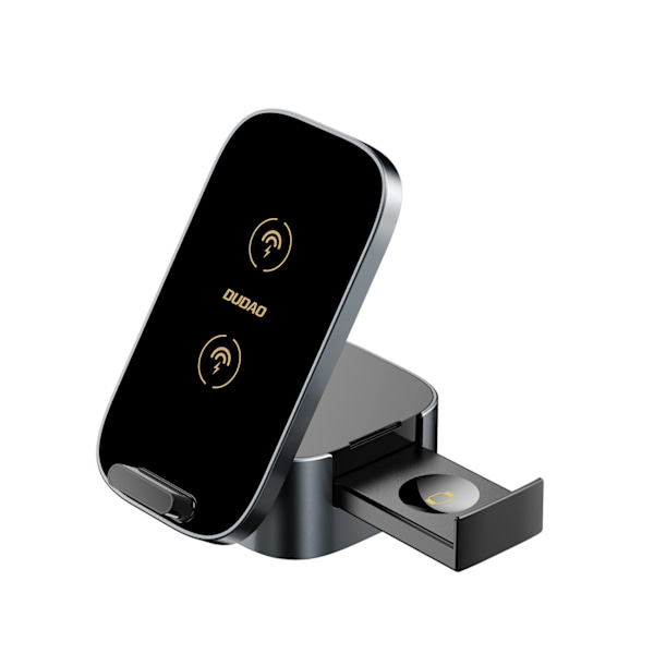 DUDAO A11PRO+ INDUKTIV OPLADER 15W 3I1 TIL TELEFON / SMARTWATCH / HOVEDTELEFONER - SORT