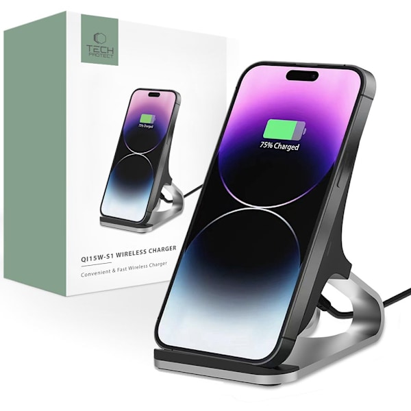 TECH-PROTECT QI15W-S1 TRÅDLØS OPLADER 15W SORT