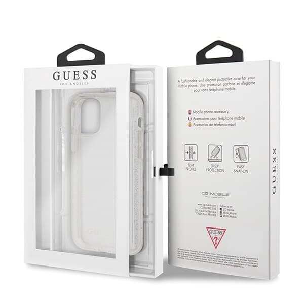 Guess GUHCN65PCGLSI iPhone 11 Pro Max sølv/sølv hardt deksel Glitter