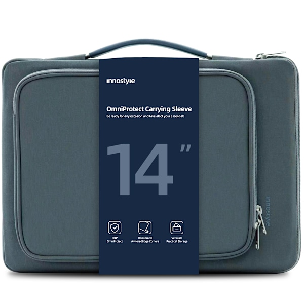 INNOSTYLE LAPTOPVÄSKA 14 VATTENTÄTT FODRAL OMNIPROTECT GRÅ