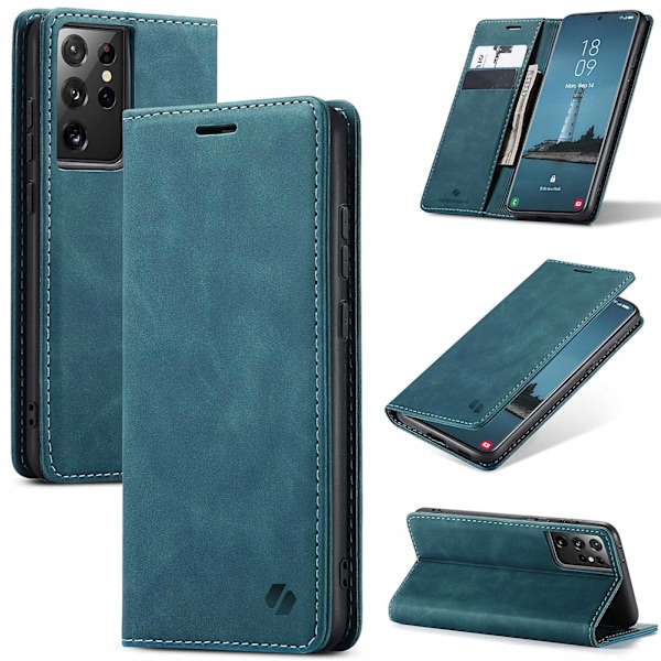 Spacecase Pålbocksväska För Samsung Galaxy S21 Ultra Blue Väska