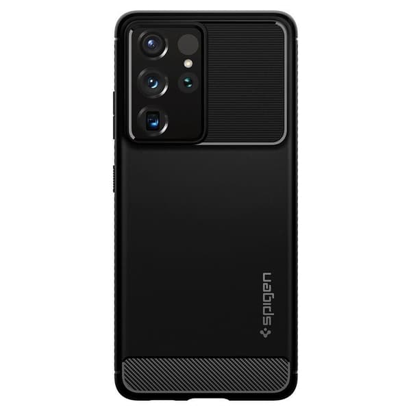 SPIGEN RUGGED ARMOR GALAXY S21 ULTRA MAT SVART