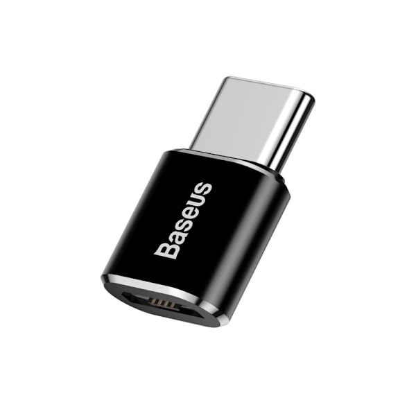BASEUS ADAPTER MINI ADAPTER FRA MICRO USB TIL USB-C HOLDBAR SORT