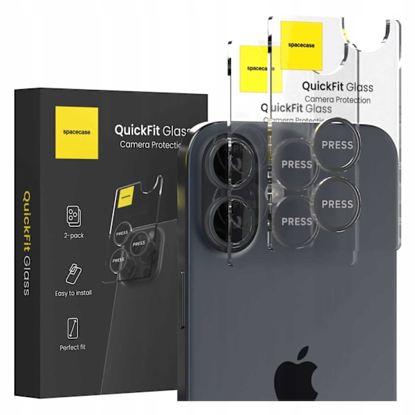 Rymdfall Härdat Glas Quickfit-Kamera För Iphone 16 16 Plus Svart