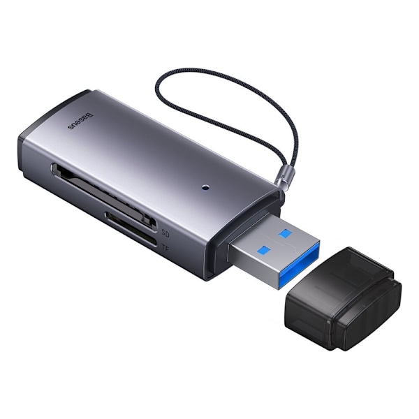 Baseus Lite-serien adapter SD/TF-kortleser USB grå (WKQX060013)