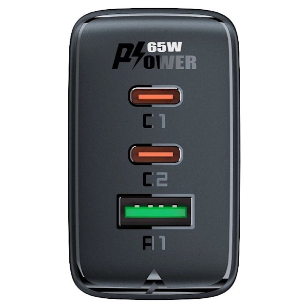 Acefast rask GaN-lader (2x USB-C / USB-A) PPS / PD / QC4+ 65W hvit (A41)