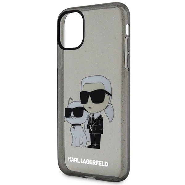 KARL LAGERFELD GLITTER KARL&CHOUPETTE ETUI TIL IPHONE 11 / XR - SORT
