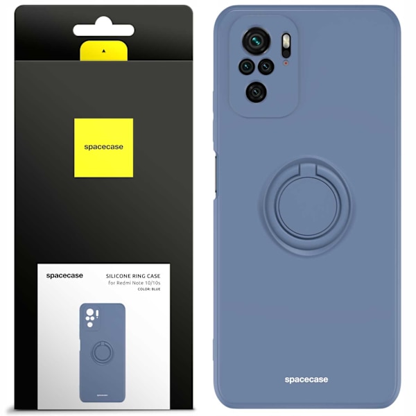 Spacecase Silikonecase Ring För Xiaomi Redmi Note 10 10S Blå