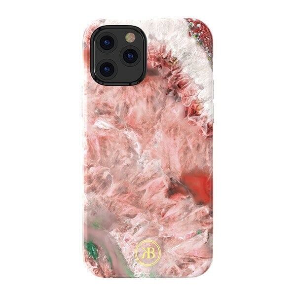 Kingxbar Agate Series stilig skalldeksel med agattrykk for iPhone 12 mini rød