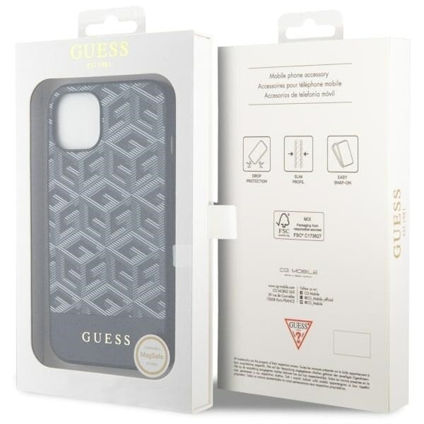 Guess GUHMP14SHGCFSEK-deksel til iPhone 14 - svart GCube Stripes MagSafe