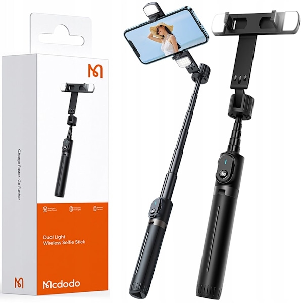 Double Shot selfie stick, stick, tripod, bluetooth, tripod, black, Mcdodo