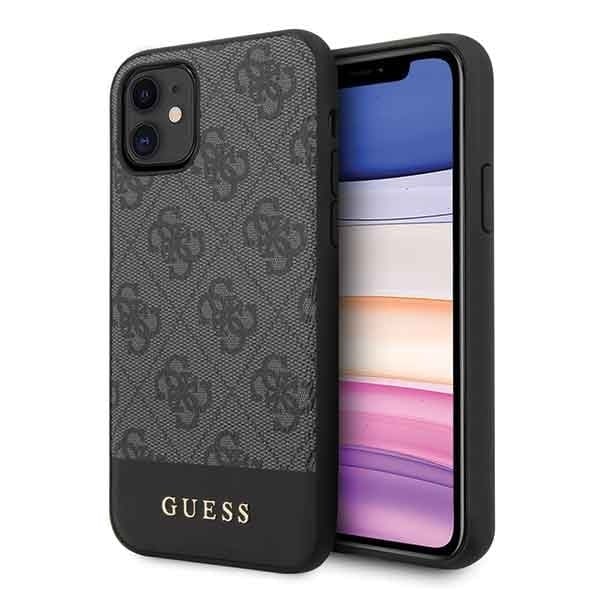 Guess GUHCN61G4GLGR iPhone 11 6.1" / Xr grått/grå hårt fodral 4G Stripe Collection