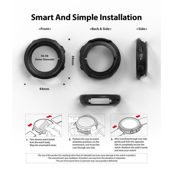 RING AIR GALAXY WATCH ACTIVE 2 (44MM) SVART
