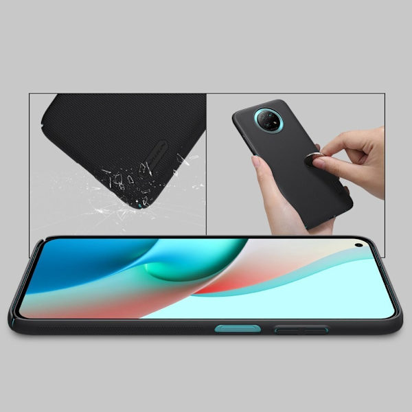 Nillkin Super Frosted Shield forsterket deksel + stativ for Xiaomi Redmi Note 9T 5G Black
