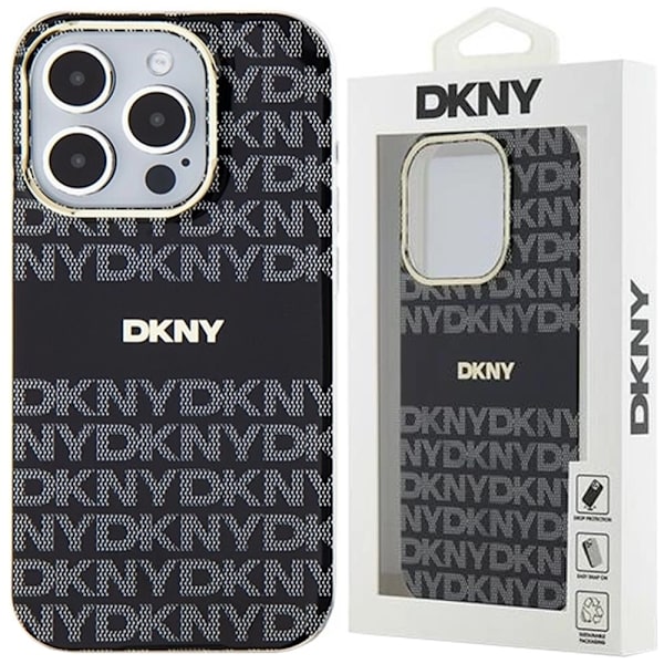 DKNY IML Mono & Stripe MagSafe Beskyttelsesveske for iPhone 14 Pro Max - Svart