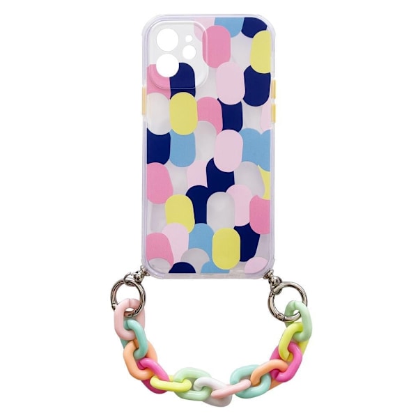 Color Chain Case Gel fleksibel veske med kjedesmykker for Samsung Galaxy A22 5G flerfarget telefon (1)