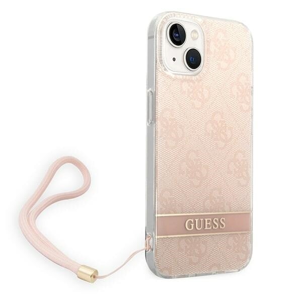 Gjett GUOHCP14MH4STP iPhone 14 Plus 6.7 rosa/rosa hardt deksel 4G utskriftsstropp