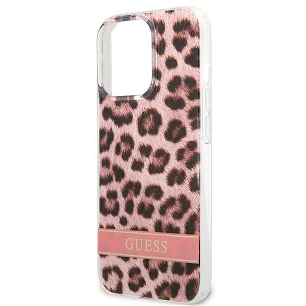 Gjett GUHCP13LHSLEOP iPhone 13 Pro / 13 6.1 rosa/rosa hardt deksel Leopard