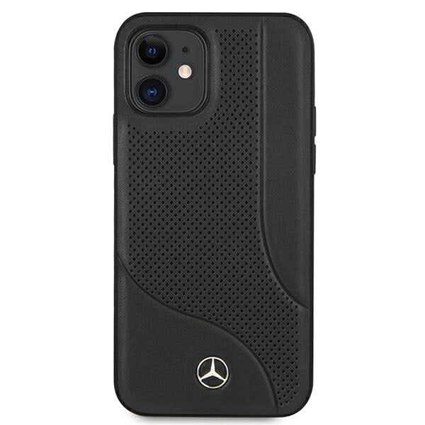 Mercedes MEHCP12SCDOBK iPhone 12 mini 5,4" svart/svart hårdfodral Läder perforerat område