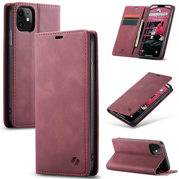 Spacecase Plånboksfodral Till Iphone 11 Rött Skydd Med Kreditfika