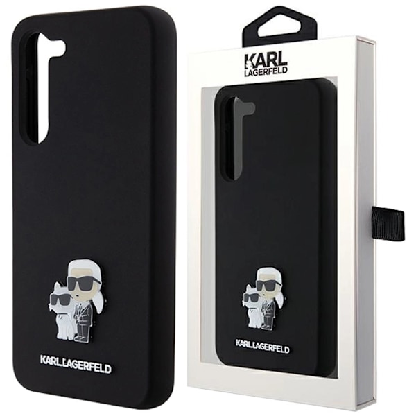 KARL LAGERFELD SILIKONE KARL&CHOUPETTE METAL PIN ETUI TIL SAMSUNG GALAXY S23+ - SORT