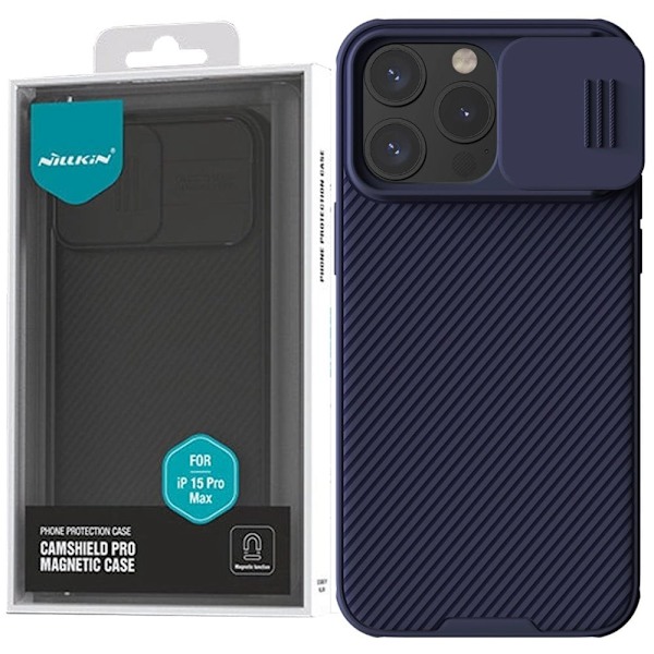 Nillkin CamShield Pro Magnetic Protective Case for iPhone 15 Pro Max med kamerabeskyttelse - lilla