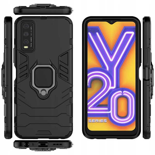 Spacecase Case Cover Till Vivo Y11S Y20S X-Ring Svart