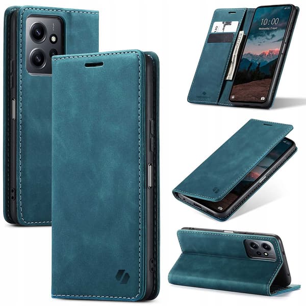 Spacecase Plånboksfodral Till Xiaomi Redmi Note 12 4G Blåt Skydd
