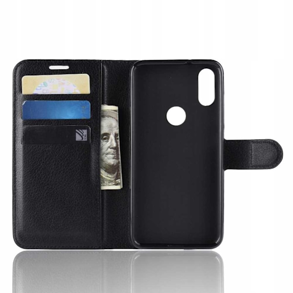 Litchi Case Cover Till Xiaomi Redmi Note 7 Svart