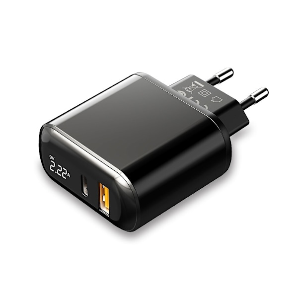 McDodo-nettladdare, universal, rask PD-nedlasting, 20W, 2xUSB, USB-C, LCD