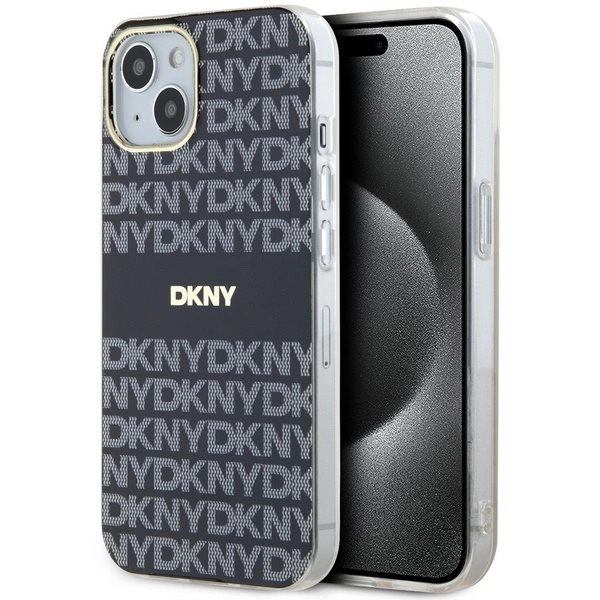 DKNY IML Mono & Stripe MagSafe-deksel til iPhone 15 Plus / 14 Plus - Svart
