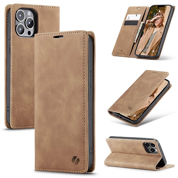 Spacecase Case Sc Plånbok För Iphone 13 Pro Brunt Läder