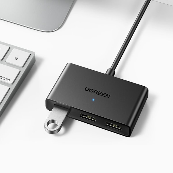 Ugreen switch adapter switch box USB 2 innganger - 3 utganger svart (CM409)