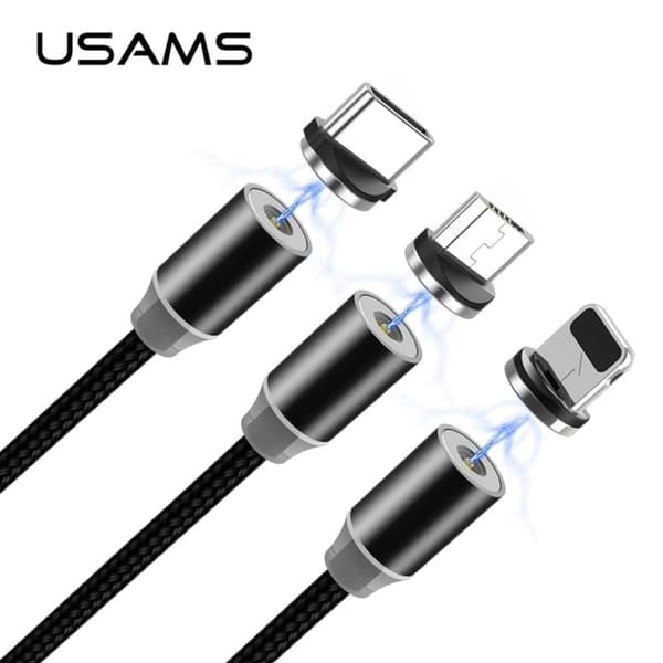 USAMS Magnetisk adapter lightning bulk silver/silver SJ157USBTA (US-SJ157)