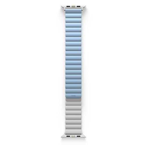 Unik Revix-rem for Apple Watch 1/2/3/4/5/6/7/8/SE/SE2/Ultra 42/44/45/49 mm. Vendbar Magnetisk hvit-blå/hvit