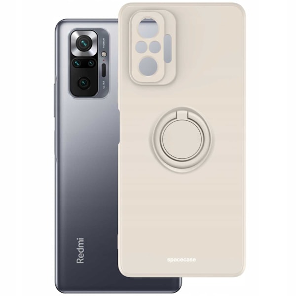 Spacecase Silikon Ringfodral För Xiaomi Redmi Note 10 Pro Bone Case