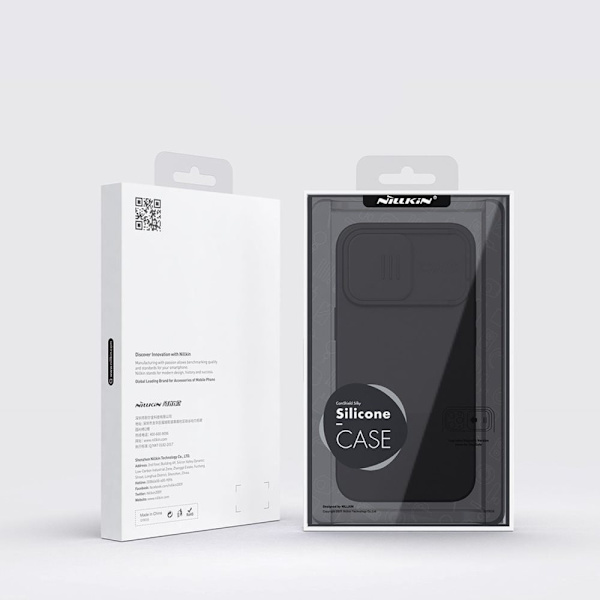 Nillkin CamShield Silikonetui til iPhone 14 Pro Max deksel med kamerabeskyttelse svart