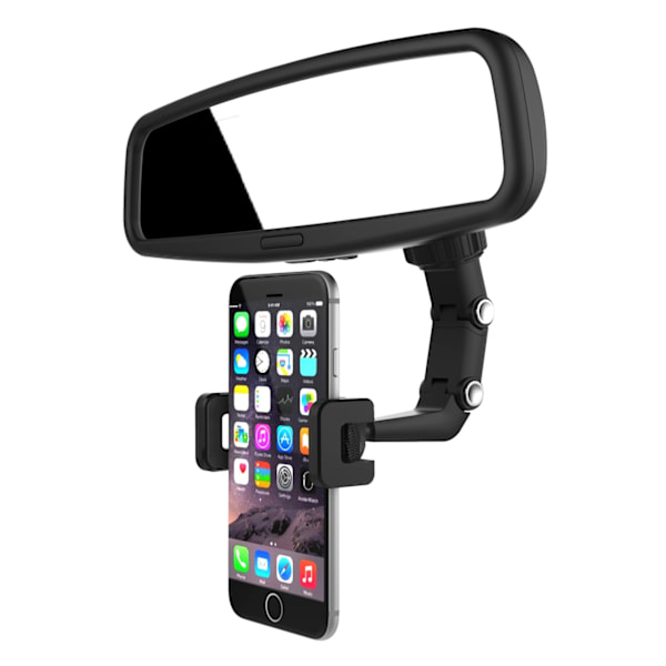 JUSTERBAR BIL BAKSPEJL HOLDER TIL SMARTPHONE, SORT