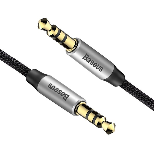 BASEUS M30 AUX KABEL 100cm SØLV/SORT