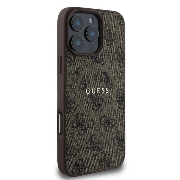 GUESS 4G RING CLASSIC LOGO MAGSAFE ETUI TIL IPHONE 16 PRO MAX - BRUN