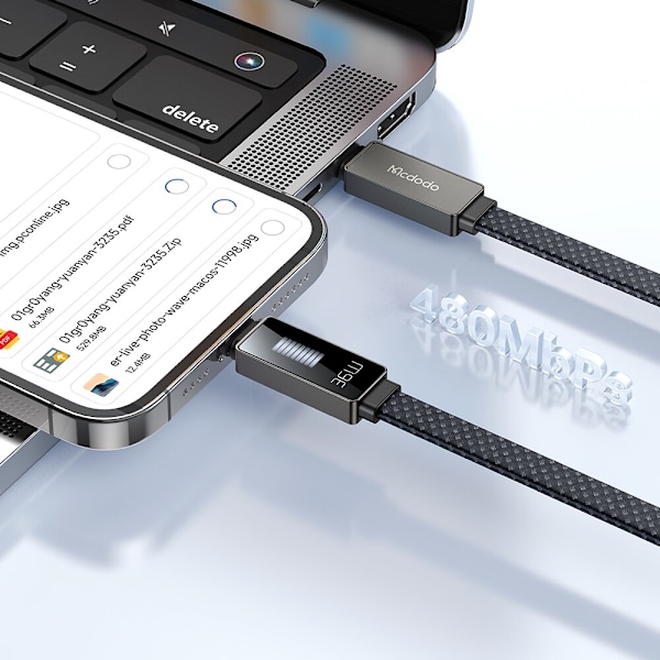 MCDODO LADDARE USB-C BLIXT SNABB LADDNINGSKABEL IPHONE 1M LED