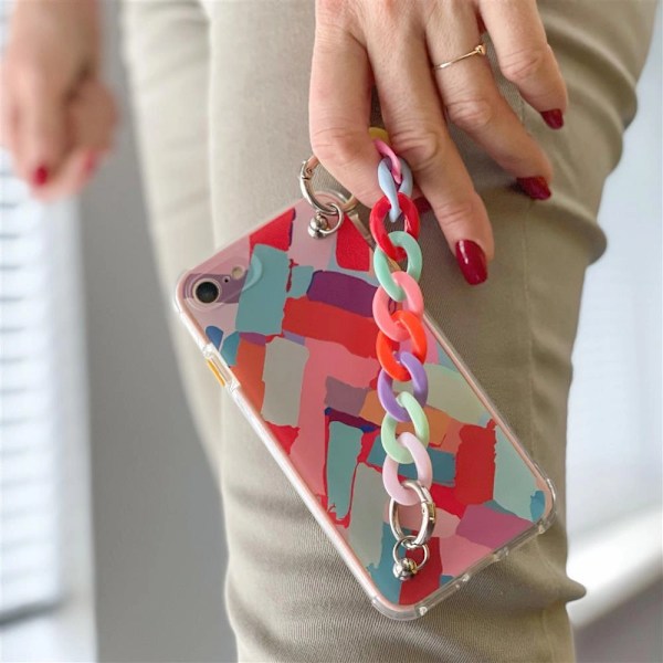 COLOR CHAIN CASE GEL FLEKSIBELT ETUI MED KÆDE CHARME TIL IPHONE 13 MINI MULTICOLOR (1)
