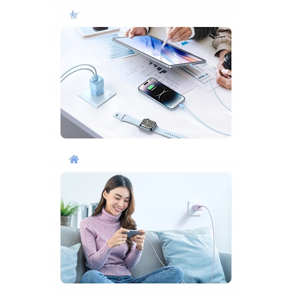MCDODO LADDARE LIGHTNING USB-KABEL IPHONE 11 12 13 14 PRO 2M BLÅ
