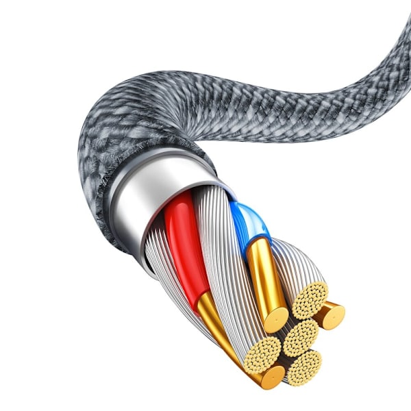 Baseus iPhone USB - Lightning-kabel 2m, 2,4A grå (CALD000516)