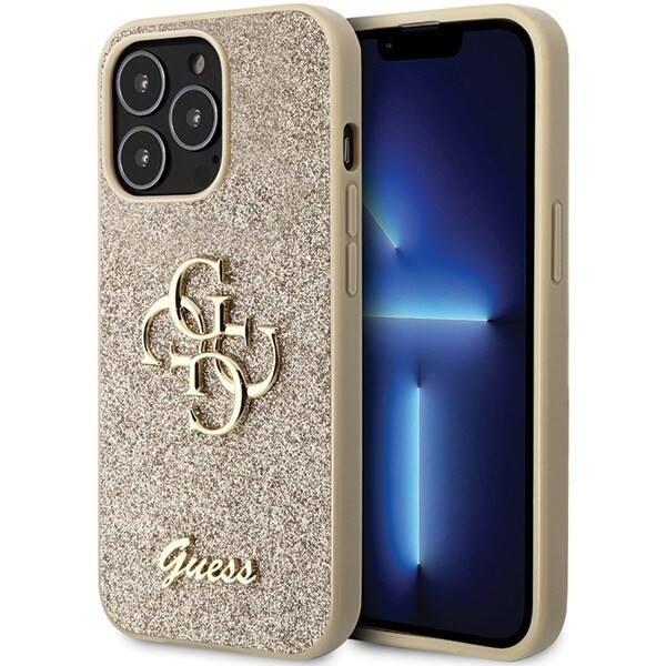 Guess GUHCP13XHG4SGD-deksel til iPhone 13 Pro Max 6.7 - Gull Glitter Script Big 4G
