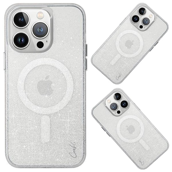 UNIQ-deksel Coehl Lumino iPhone 15 Pro 6.1 Magnetisk lading sølv / glitrende sølv