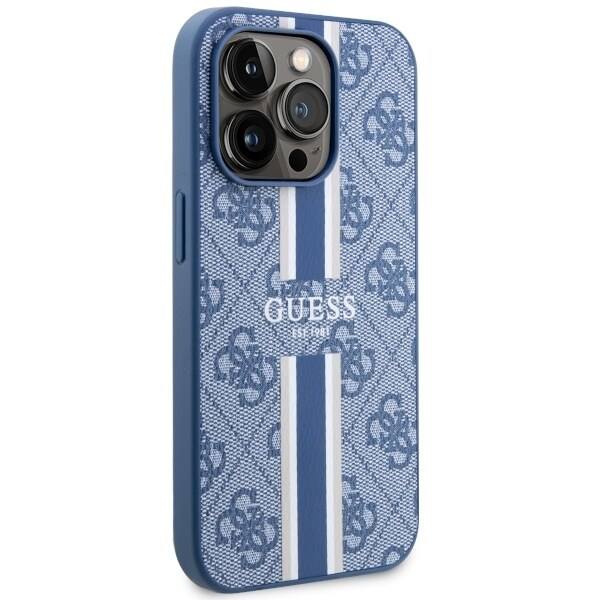 Guess GUHMP14LP4RPSB-deksel til iPhone 14 Pro - blå 4G Printed Stripes MagSafe