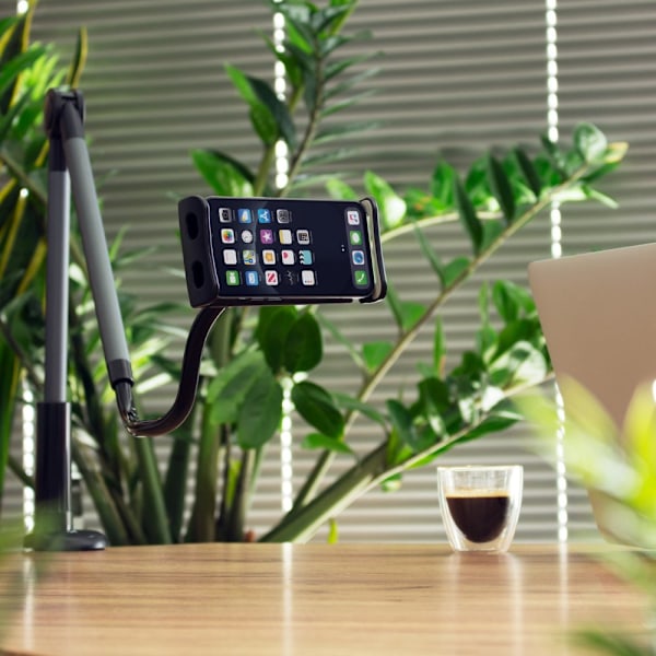 WOZINSKY LANG FLEKSIBEL TELEFON OG TABLETHOLDER SORT