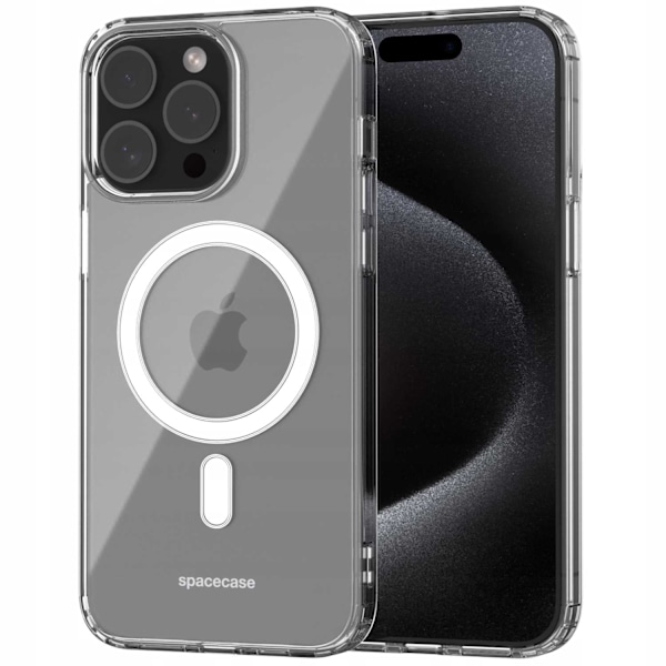 Spacecase Clear Mag-Fodral För Iphone 15 Pro Max-Adapter För Magsafe