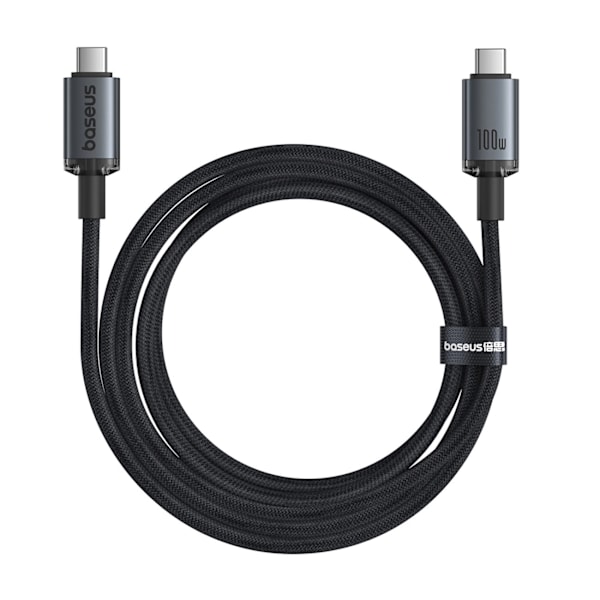 BASEUS CRYSTAL SHINE CB000089 USB-C / USB-C USB3.2-KABEL 100W 20GBPS 1,5M - SORT